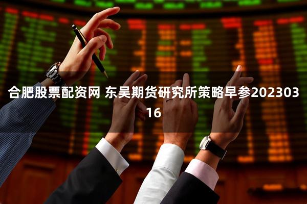 合肥股票配资网 东吴期货研究所策略早参20230316